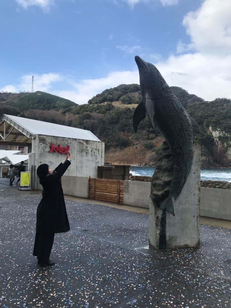 イルカショーの真似